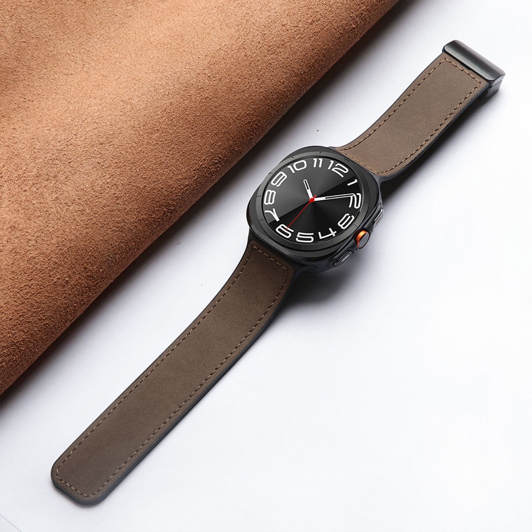 Magnetic Leather & Silicone Band for Samsung Galaxy Watch Ultra