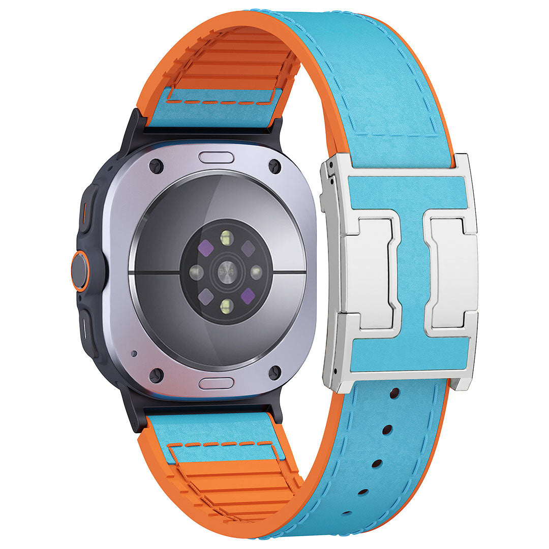 Leather & Silicone Dragon Pattern Band For Samsung Galaxy Watch Ultra