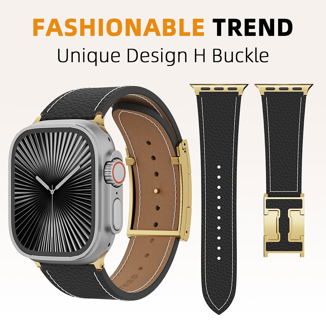 Lychee Leather Band For Apple Watch