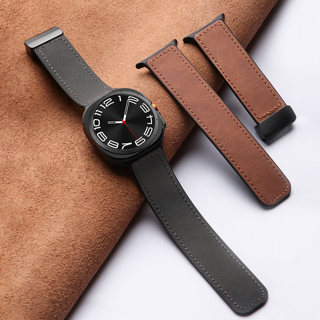 Magnetic Leather & Silicone Band for Samsung Galaxy Watch Ultra