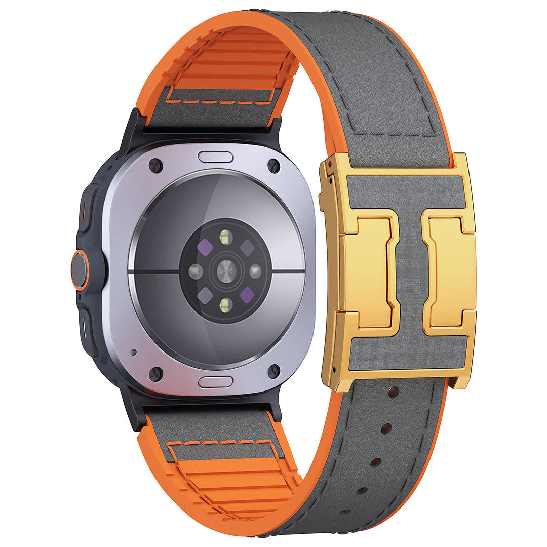 Leather & Silicone Dragon Pattern Band For Samsung Galaxy Watch Ultra