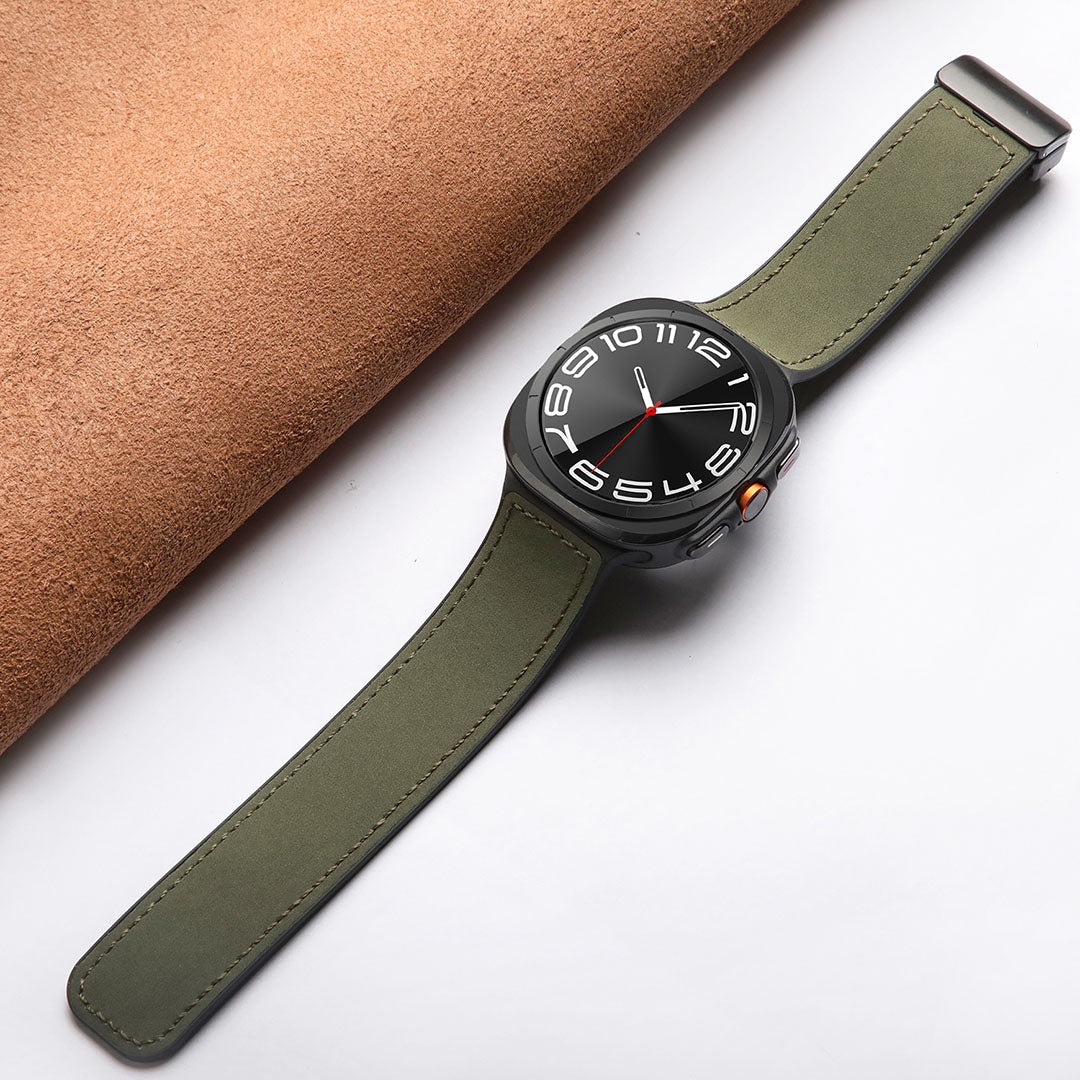 Magnetic Leather & Silicone Band for Samsung Galaxy Watch Ultra