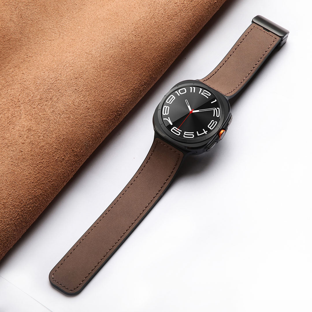 Magnetic Leather & Silicone Band for Samsung Galaxy Watch Ultra