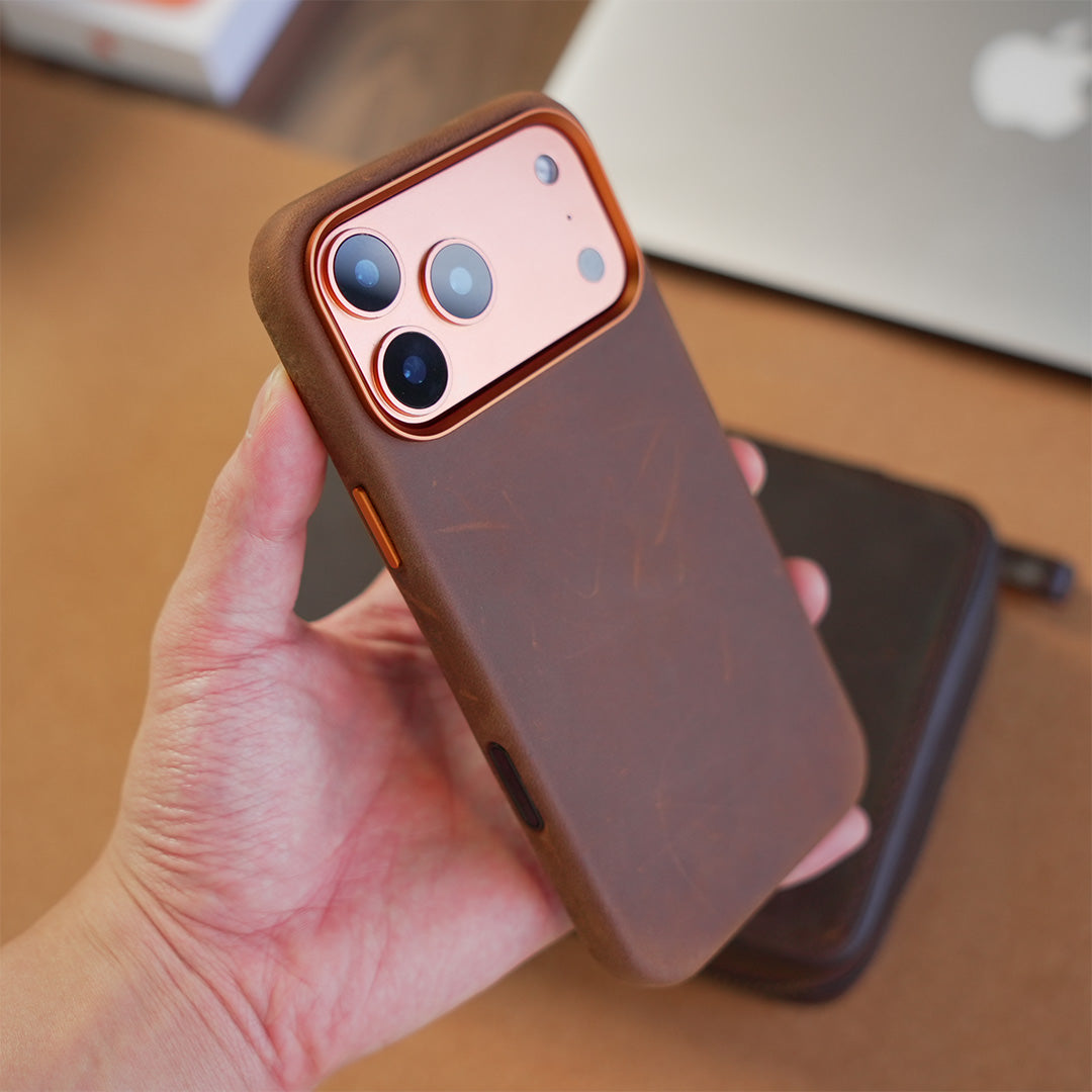 Distressed Leather MagSafe Case for iPhone