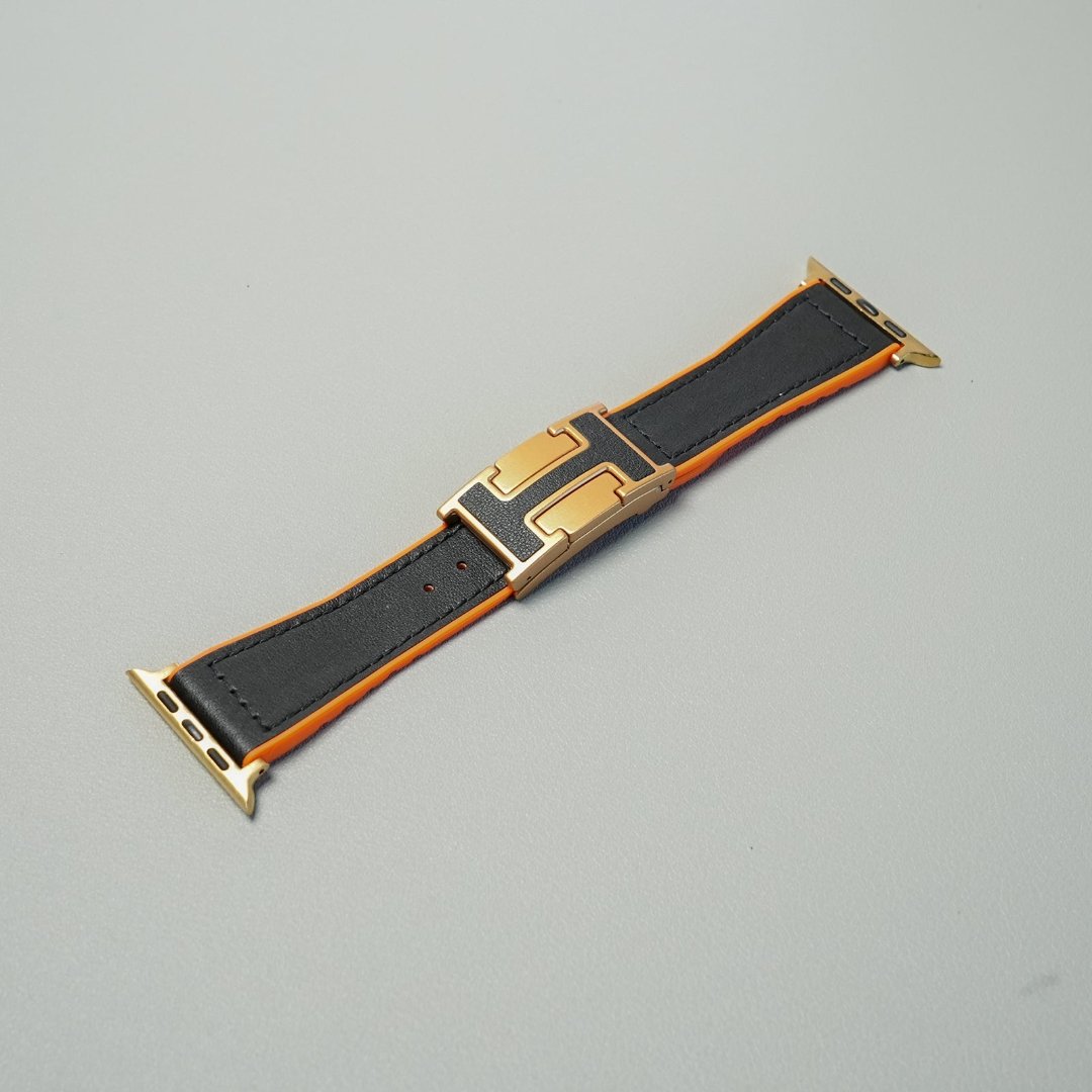 Leather Magnetic Golden Holiday Watch Strap For Galaxy Wacth