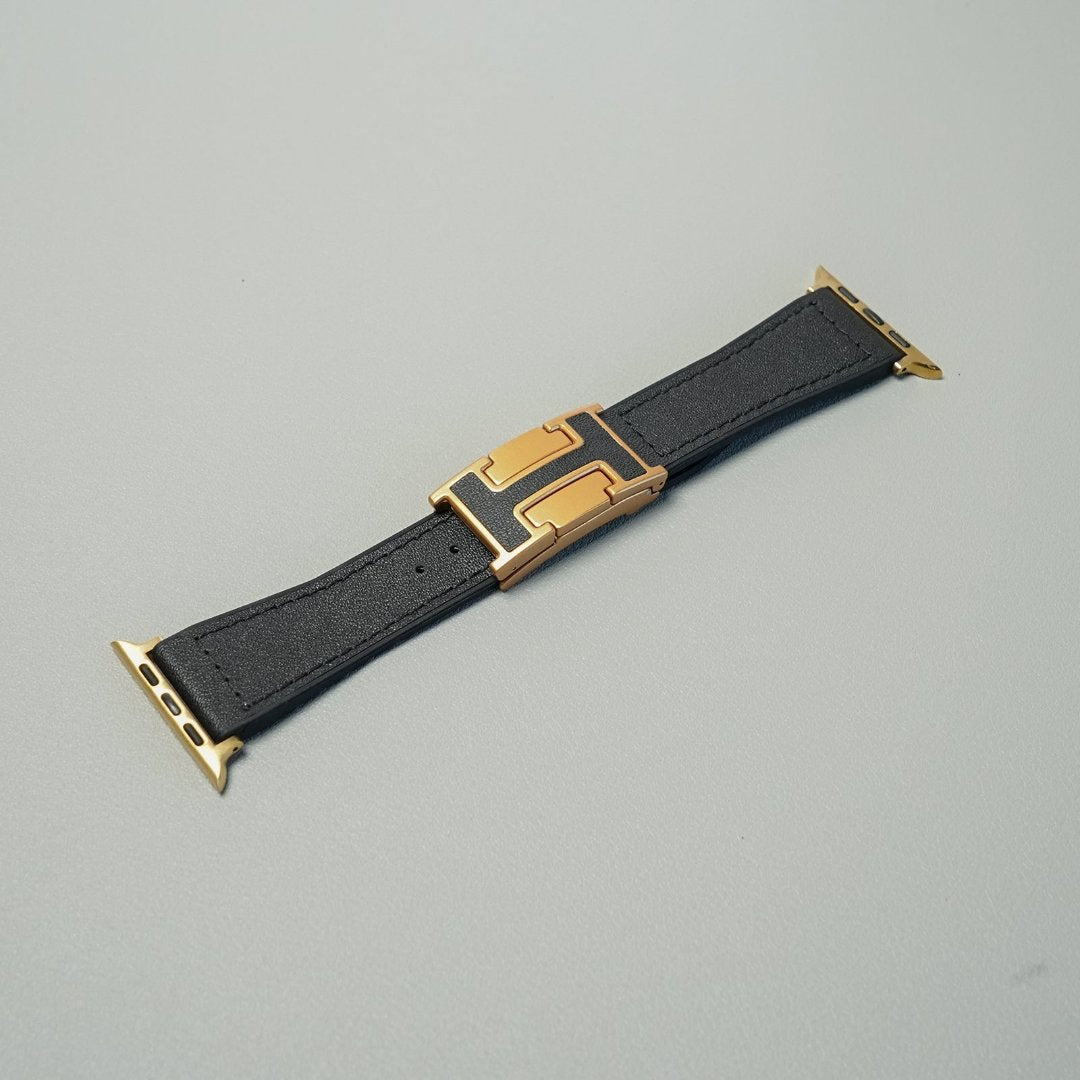 Leather Magnetic Golden Holiday Watch Strap For Galaxy Wacth