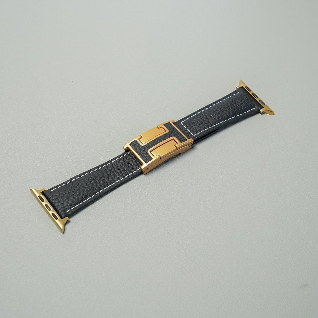 Leather Magnetic Golden Holiday Watch Strap For Galaxy Wacth