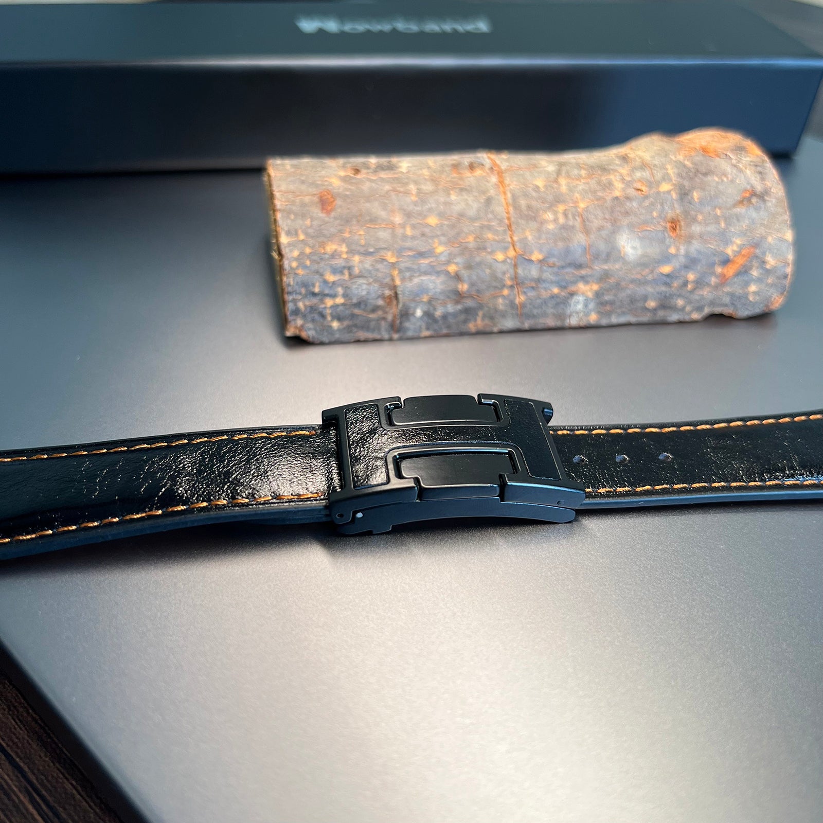 Elegant Business H Buckle Leather Strap For Apple Watch