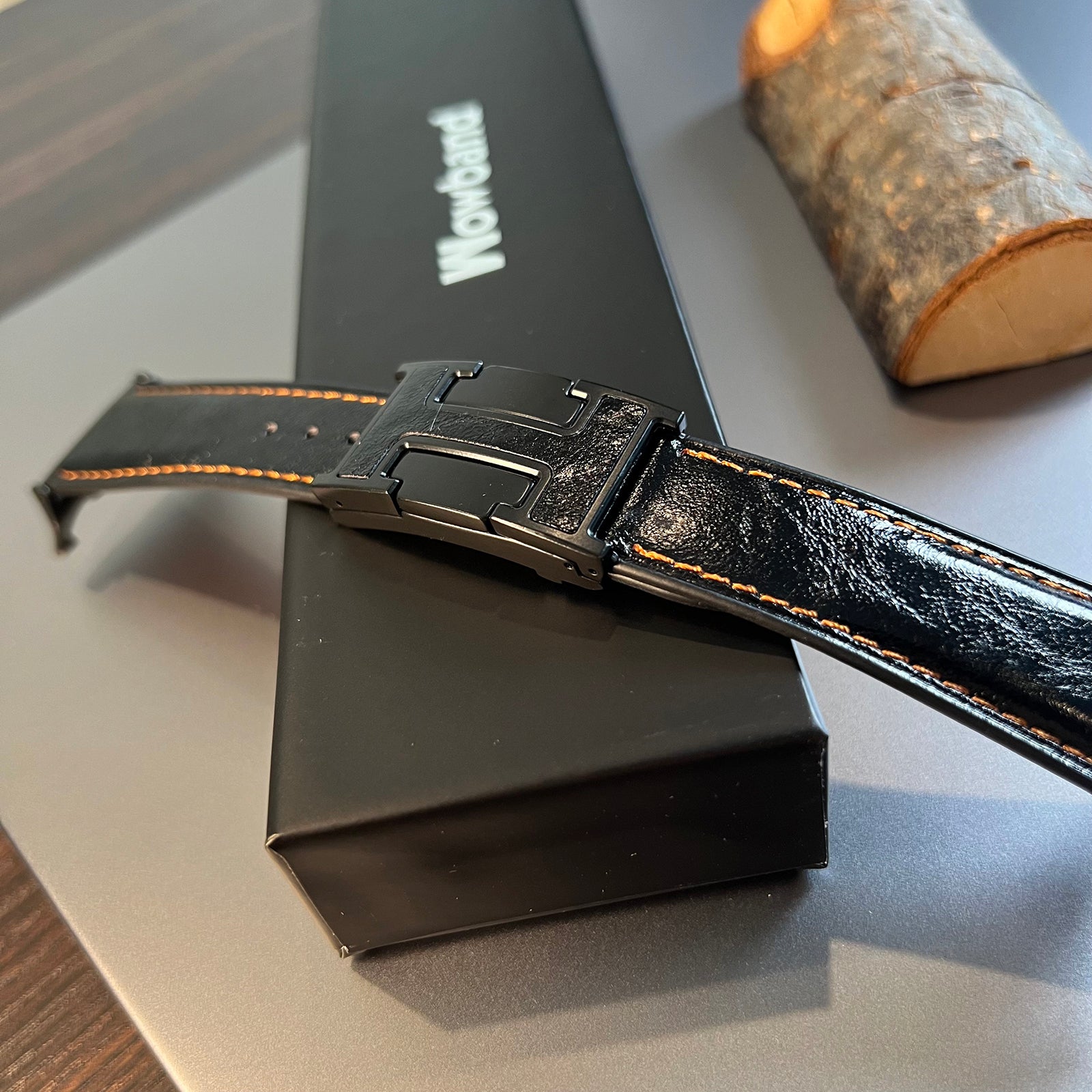 Elegant Business H Buckle Leather Strap For Apple Watch