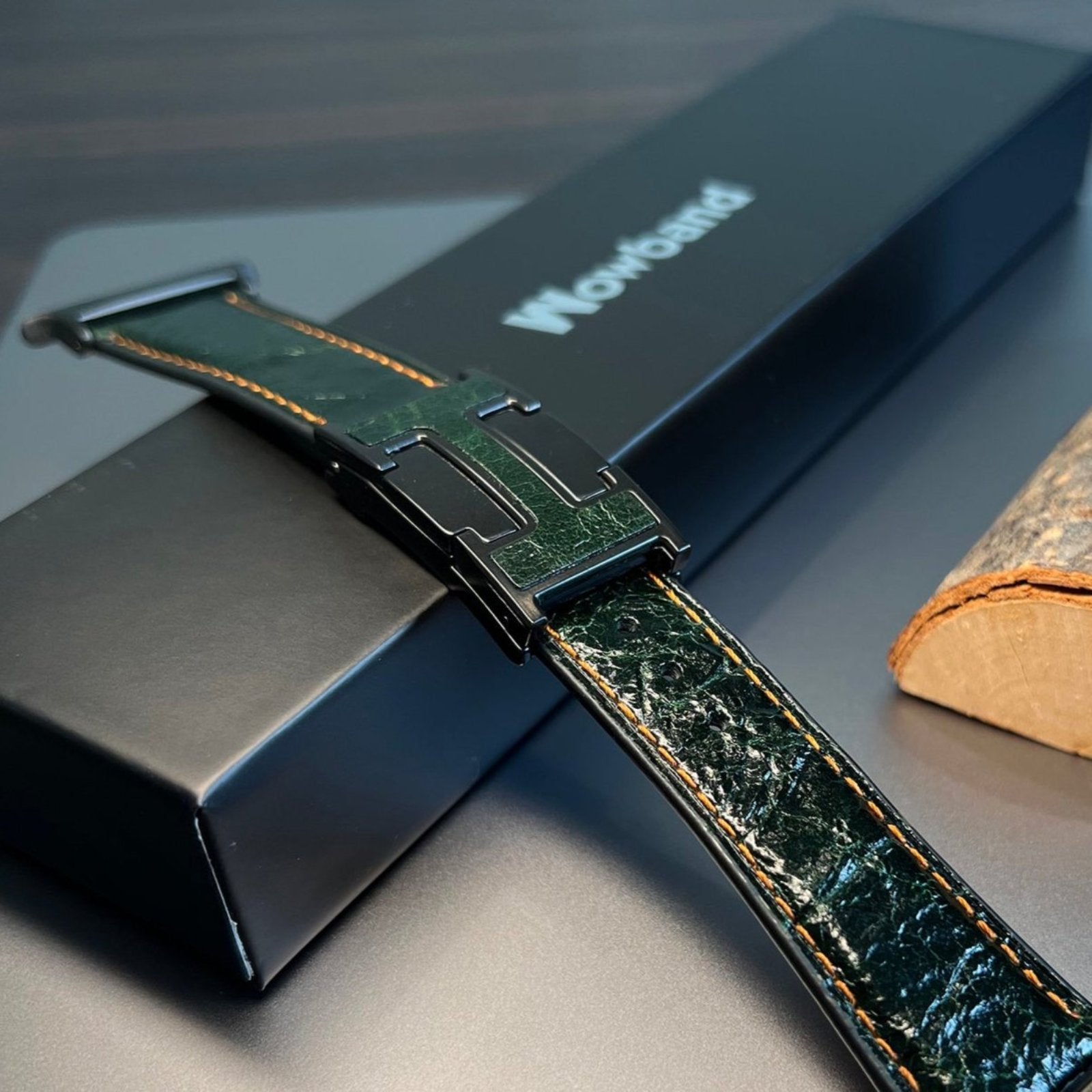 Elegant Business H Buckle Leather Strap For Apple Watch