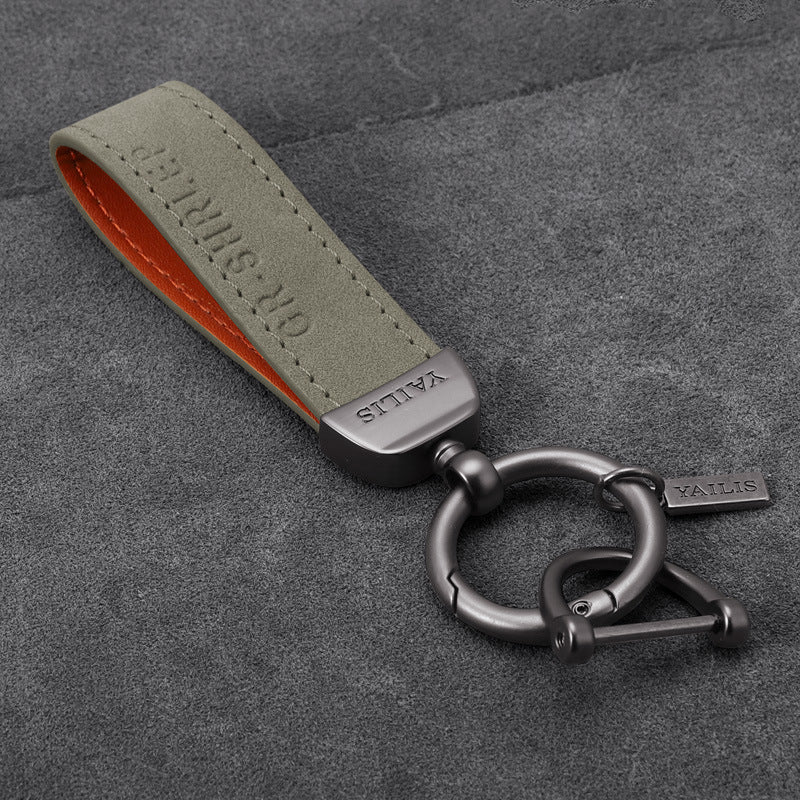 Suede Lanyard Metal Dinosaur Keychain