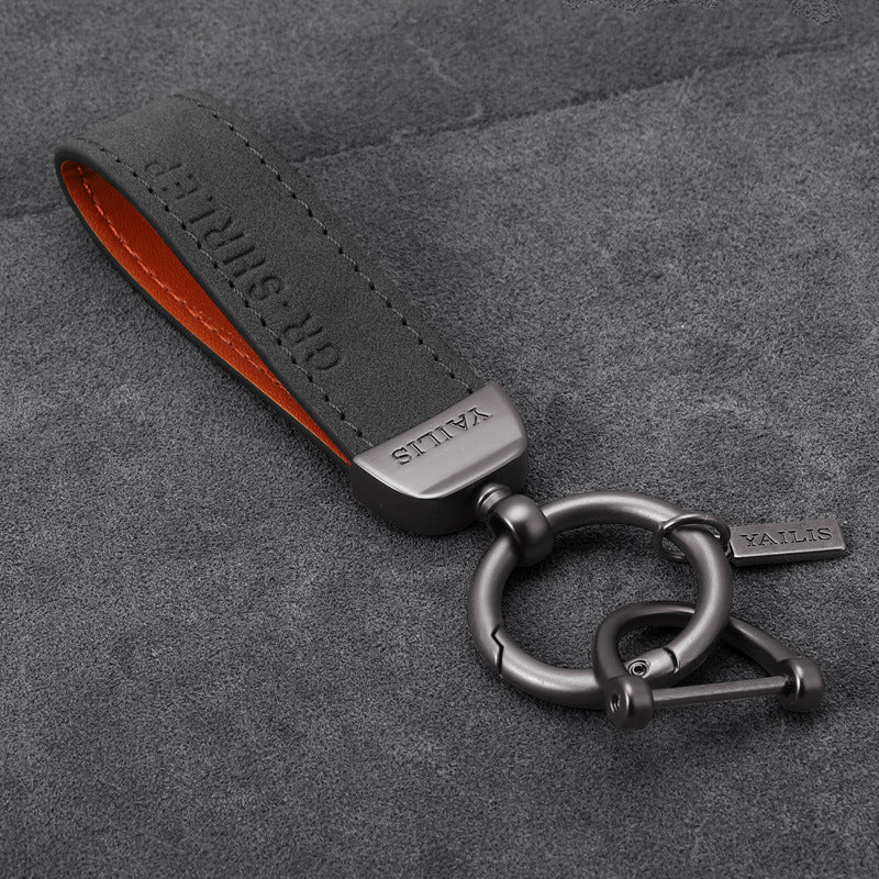 Suede Lanyard Metal Dinosaur Keychain