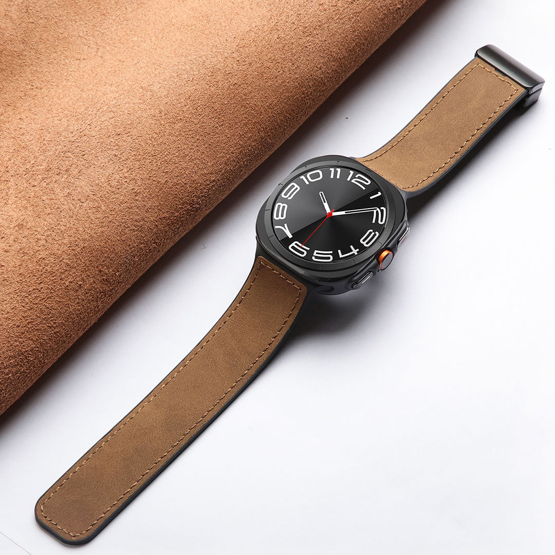 Magnetic Leather & Silicone Band for Samsung Galaxy Watch Ultra