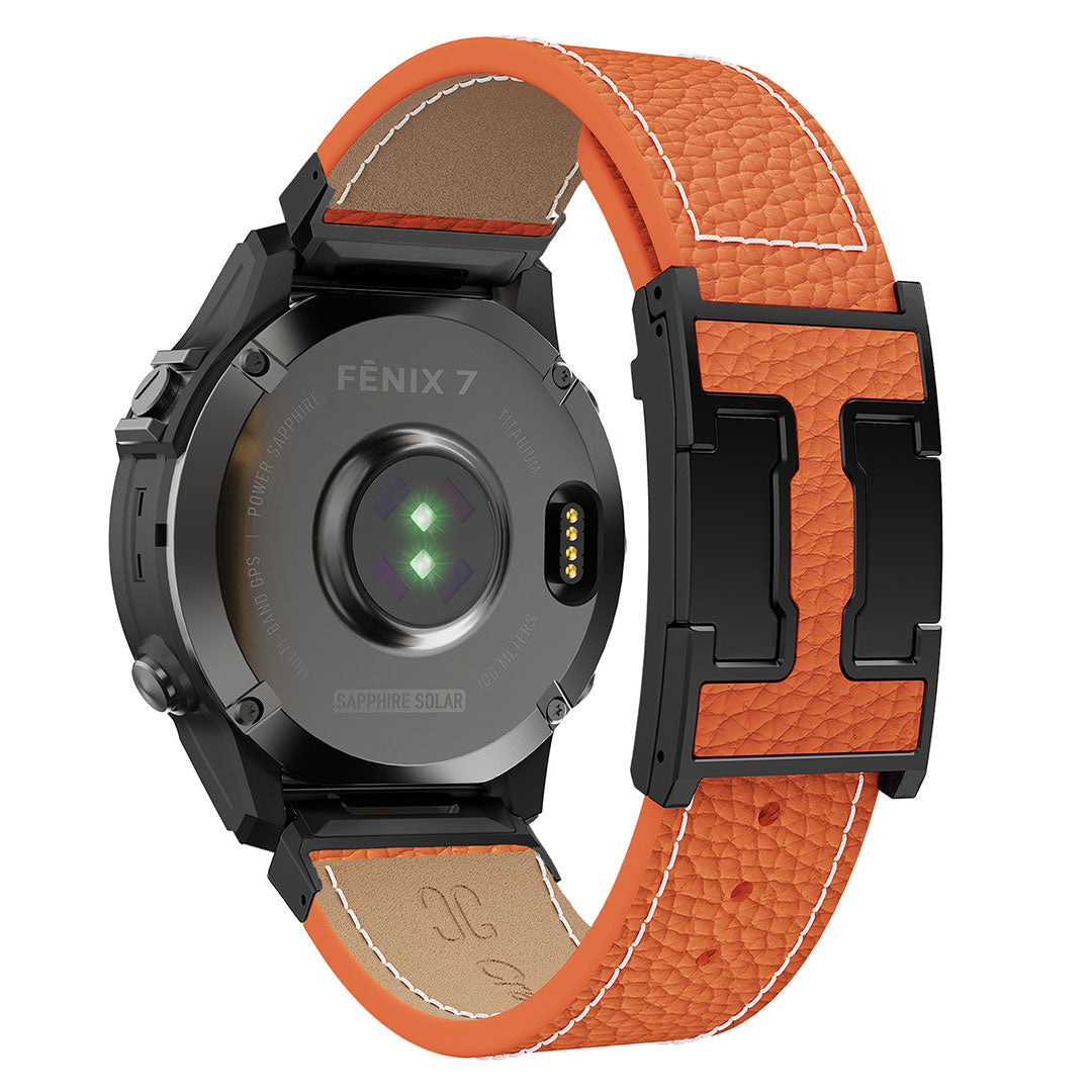 Pebbled Leather Holiday Band for Garmin Watch