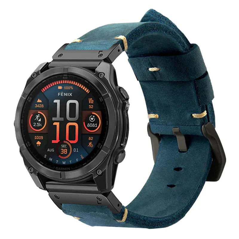 Leather Strap R02 for Garmin Watch
